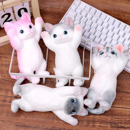 Large Taba Squishy Cat Squishy Dog Handmade Cute Cat DIY Squeeze Toy, Hyperreal Kawaii Cat Simulation Lovely Toy, Squeeze Autism Toys Stress Relidf Toy, Silicone Pinch Cat