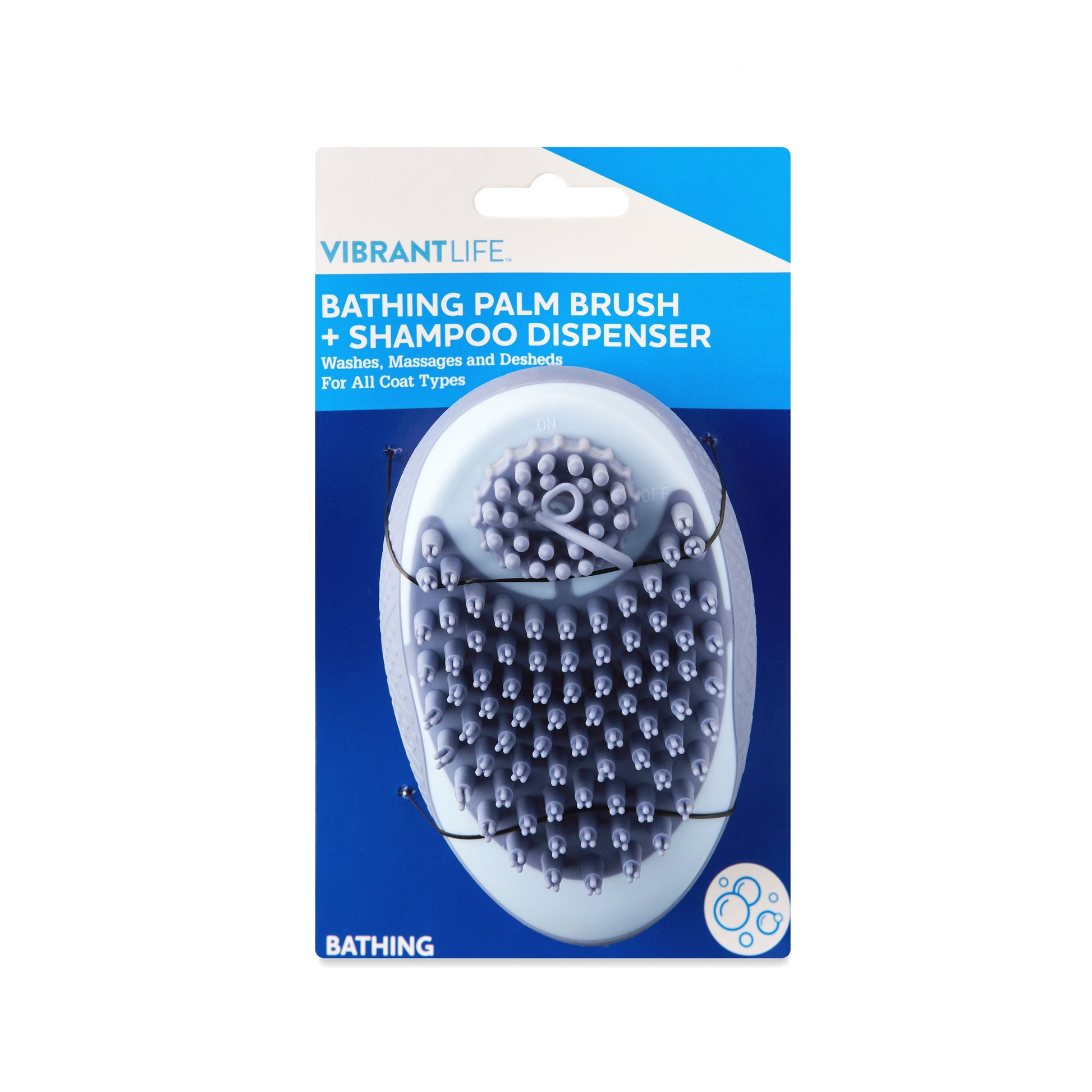 Bathing Palm Dog Brush + Shampoo Dispenser - Dog Grooming Tool Hand Brush
