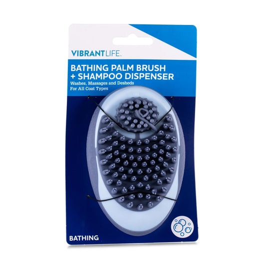 Bathing Palm Dog Brush + Shampoo Dispenser - Dog Grooming Tool Hand Brush